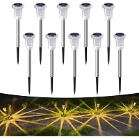 Aourow 10 luci solari da giardino per esterni, luce bianca calda