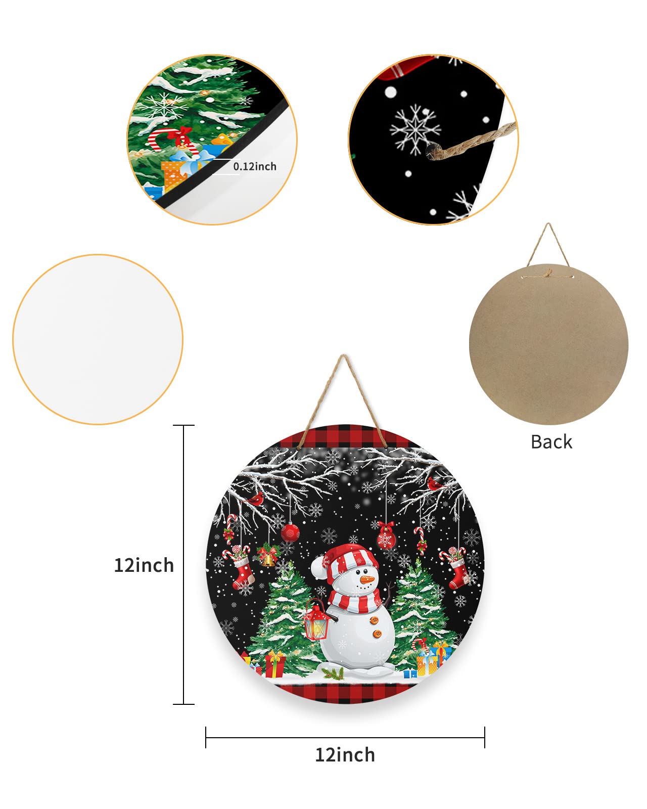 Voordeur Kerstdecoraties,Schattige Sneeuwpop Versieringen