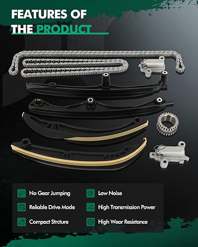 Miniatura 5 de SCITOO Kit de cadena de distribución adecuado para Hyundai Azera para Hyundai Santa Fe para Hyundai Sonata para Kia Sedona para Kia Sorento