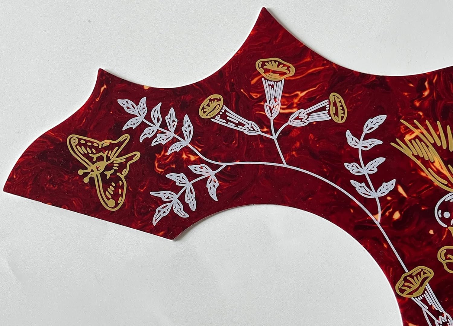 Acoustic Guitar Plectrum Guard Scratch Plate Acoustic Guitar Pickguard Fit for Gibson Hummingbird (Red Tortoise-Crystal) (Red Tortoise)