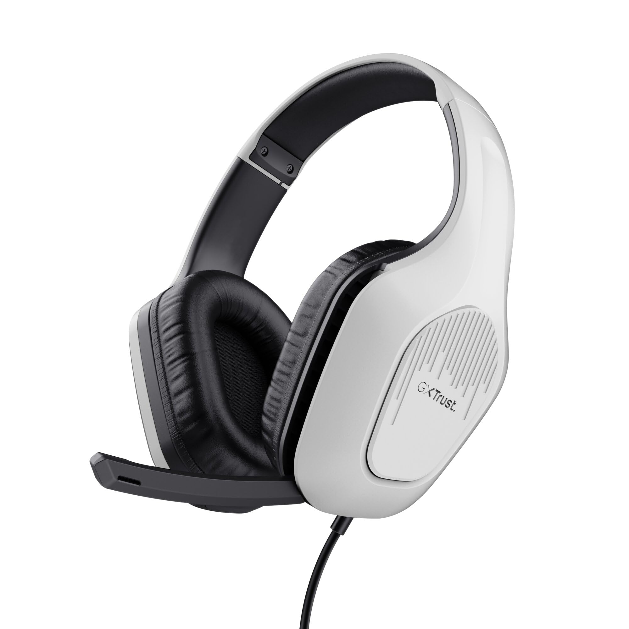GXTrust 415PS Zirox Cuffie Gaming Leggere per PlayStation 5 con Driver da 50 mm, Jack Audio 3.5 mm, Cavo 1,2 m, Archetto Regolabile, Cuffie PS5 con Microfono Over-Ear - Bianco