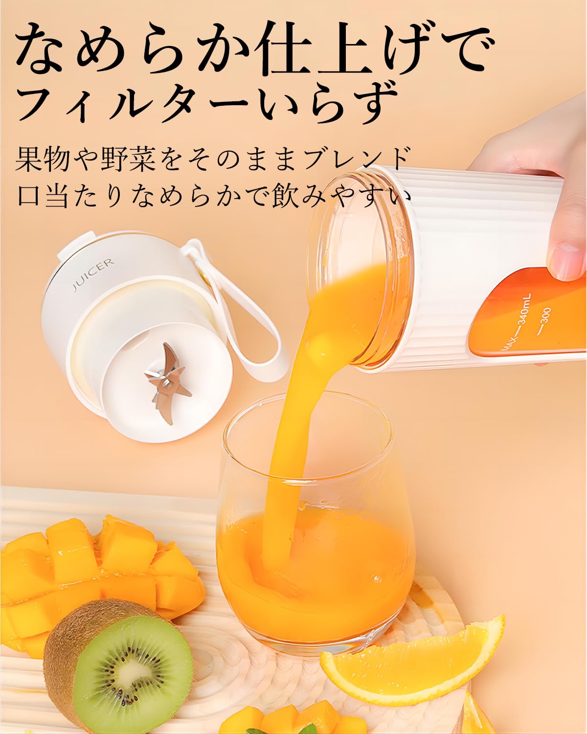 Amazon.co.jp : ポータブル ミキサー スムージー ジューサー 氷対応 14