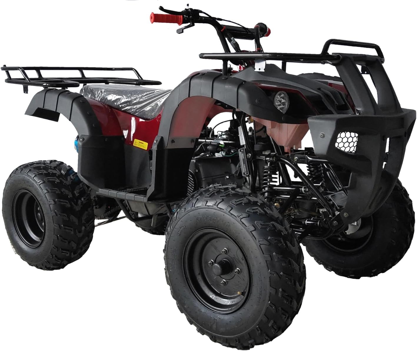 HHH 200cc ATV Quad Full Size ATV Full Big Size ATV for Adults Youth LED Lights Matching Rims and Automatic with Reverse (RED)