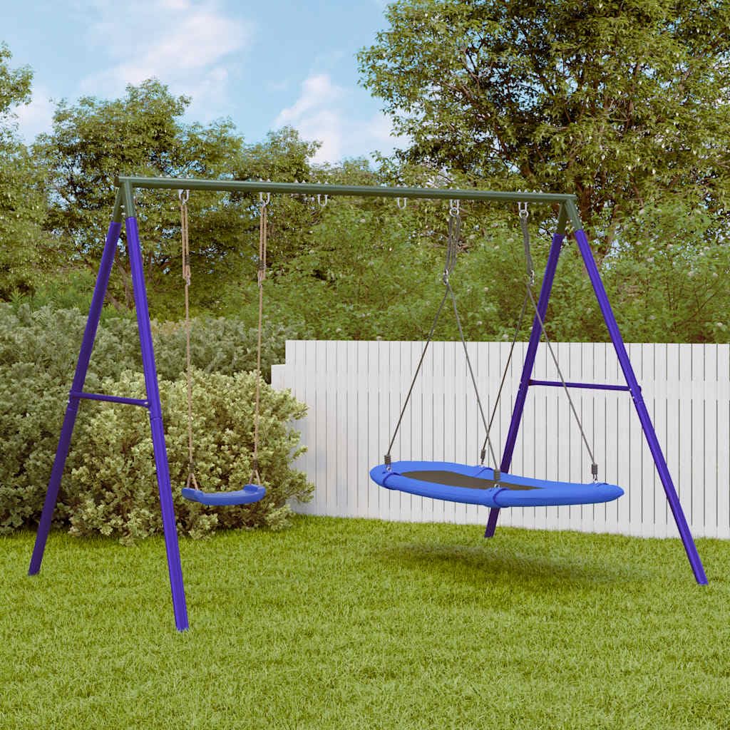 Schaukel-Set mit Schaukelsitz und Nestschaukel, Schaukelgestell, Schaukel Outdoor Mit Gestell, Doppelschaukel, Gartenschaukel, Draußen Schaukeln - 3283597
