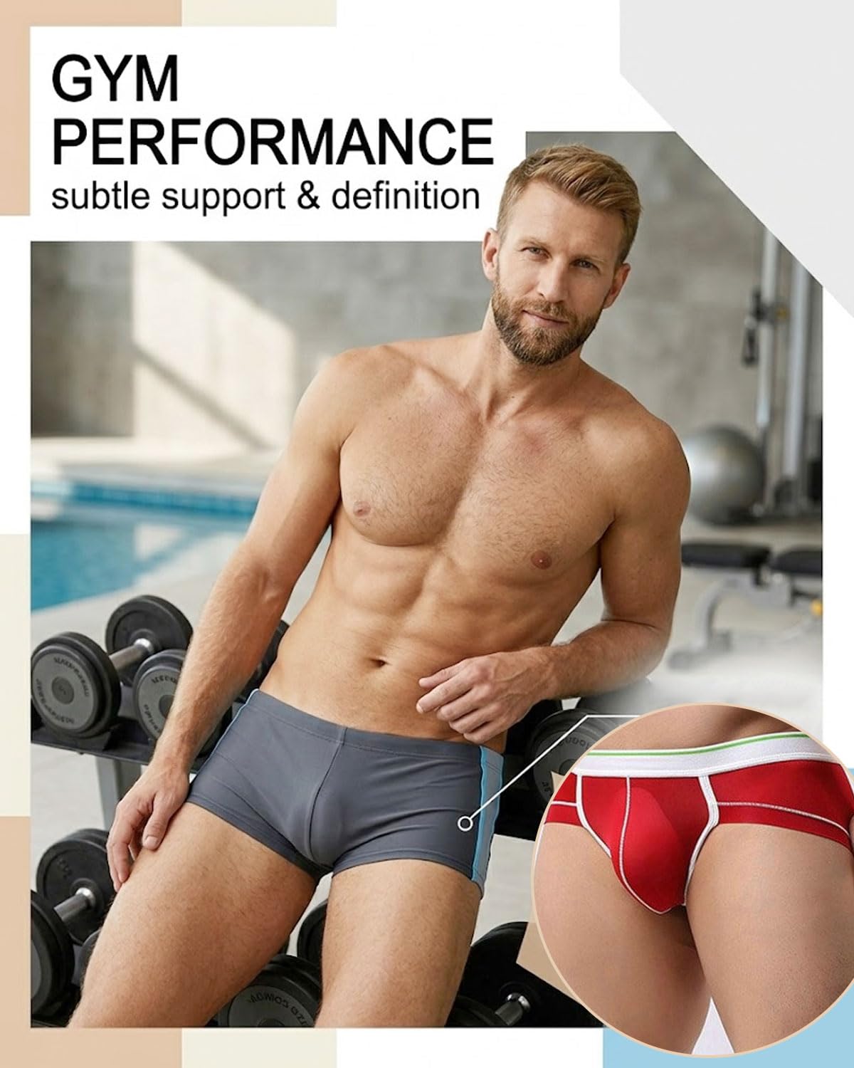 Bañador Relleno para Hombres Almohadillas de Natación Calzoncillos con Relleno Surf Fitness Entrenamiento