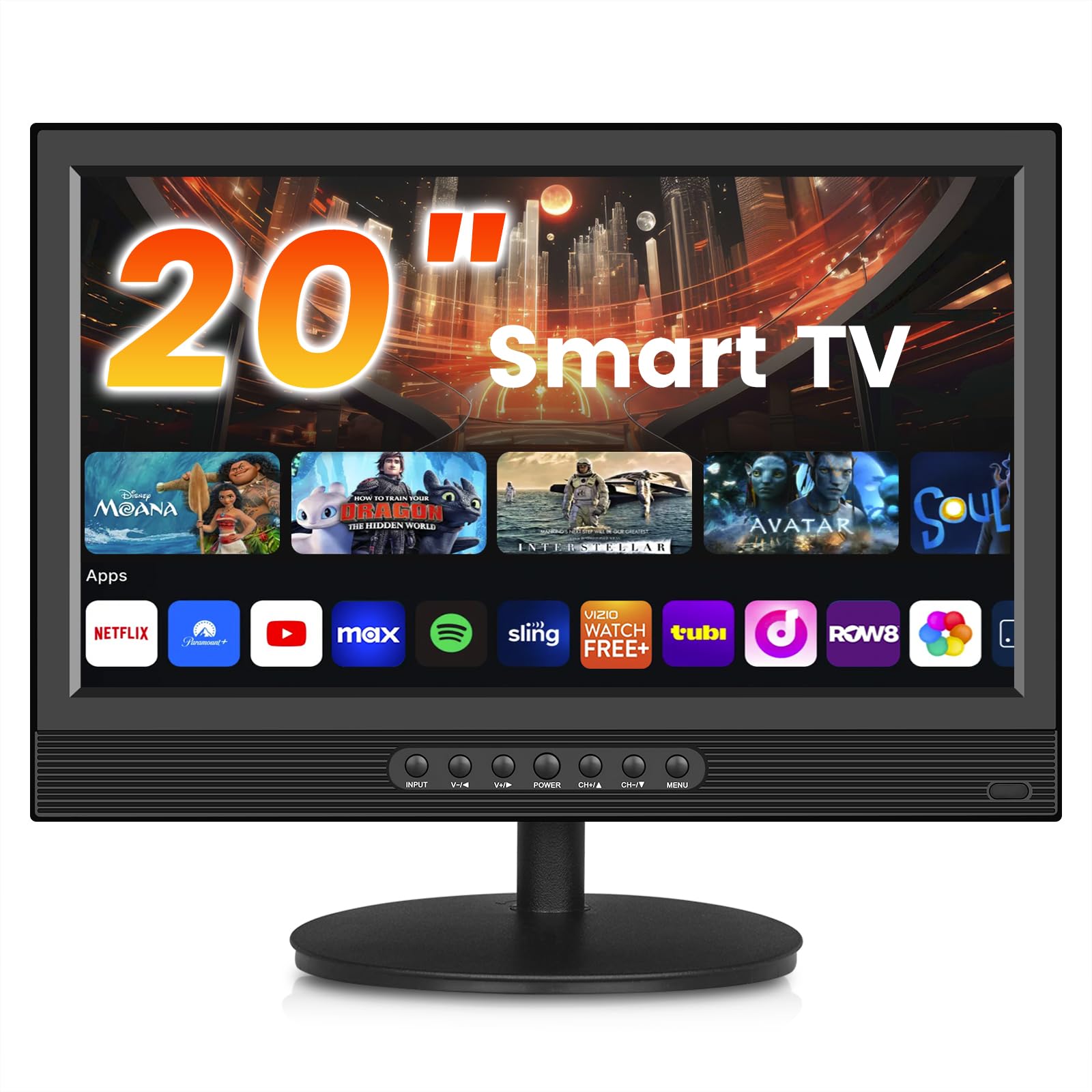 Jexiop Smart Tv De 20 Polegadas, Tela Plana Led Full Hd 1080P Com Jexiop Smart Tv De 20 Polegadas, Tela Plana Led Full Hd 1080P Com
