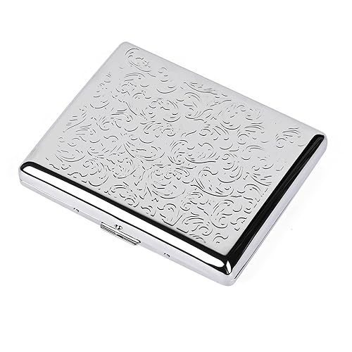 Miniatura 23 de Estuche de metal retro con diseño elegante para cigarrillos, doble cara, clip de resorte abierto, soporte para tarjetas de crédito, cartera