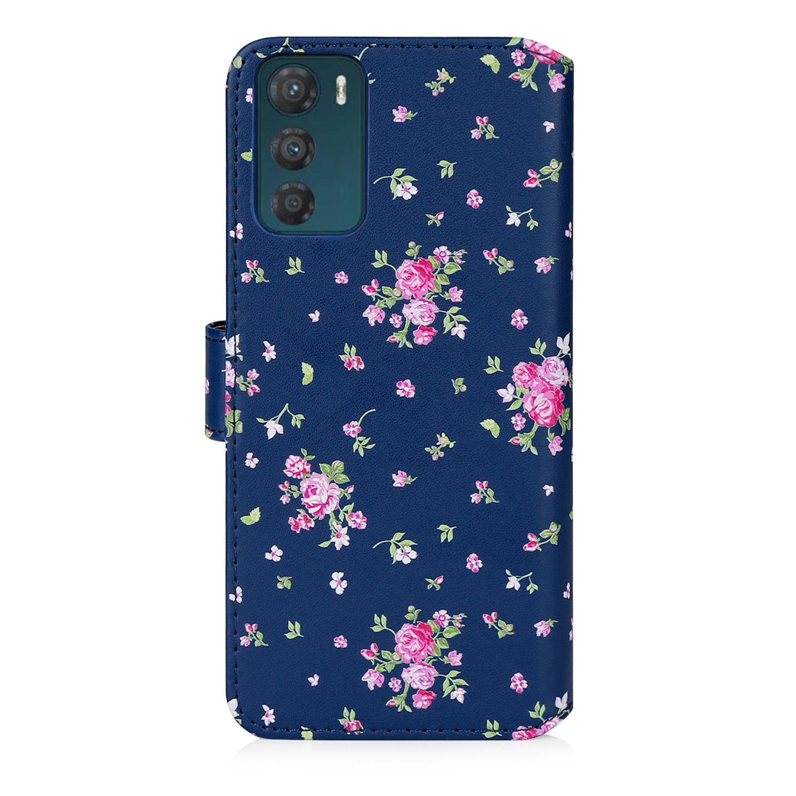 32nd Blumen-Hülle Für Motorola Moto G4 Play – Kunstleder Mit Magnetverschluss & Kartenschlitz