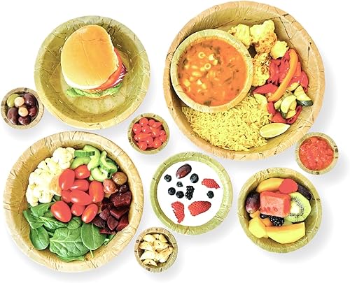 Miniatura 7 de Cuencos de hoja de sal de un solo uso (2.9 pulgadas, 50 por paquete)  Cero residuos, biodegradables, compostables para patio trasero  Para fiestas,