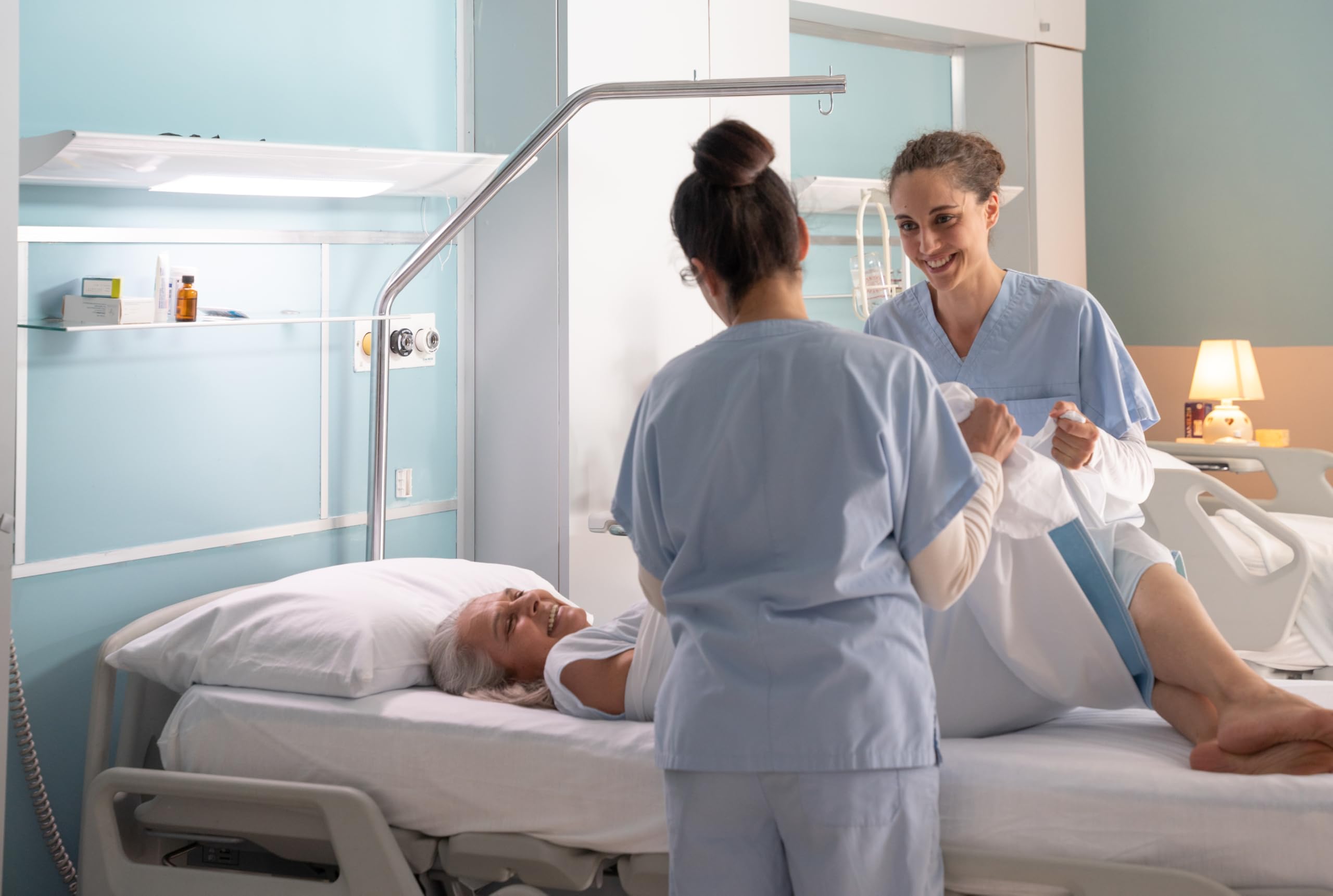 HIP Telo Scivola, Telo Ad Alta Scivolosità per Spostamenti Sicuri Degente, Ausilio per Degenza Domiciliare e Supporto per Caregiver, Riduce Attrito Degente e Letto, Riduzione Rischi, Bianco