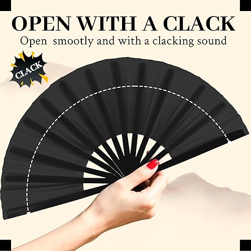 Miniatura 2 de Joyclub Ventiladores para botas de baile de línea en el suelo, ventilador de mano aplaudiendo ventilador plegable para kung chino (paquete de 1,