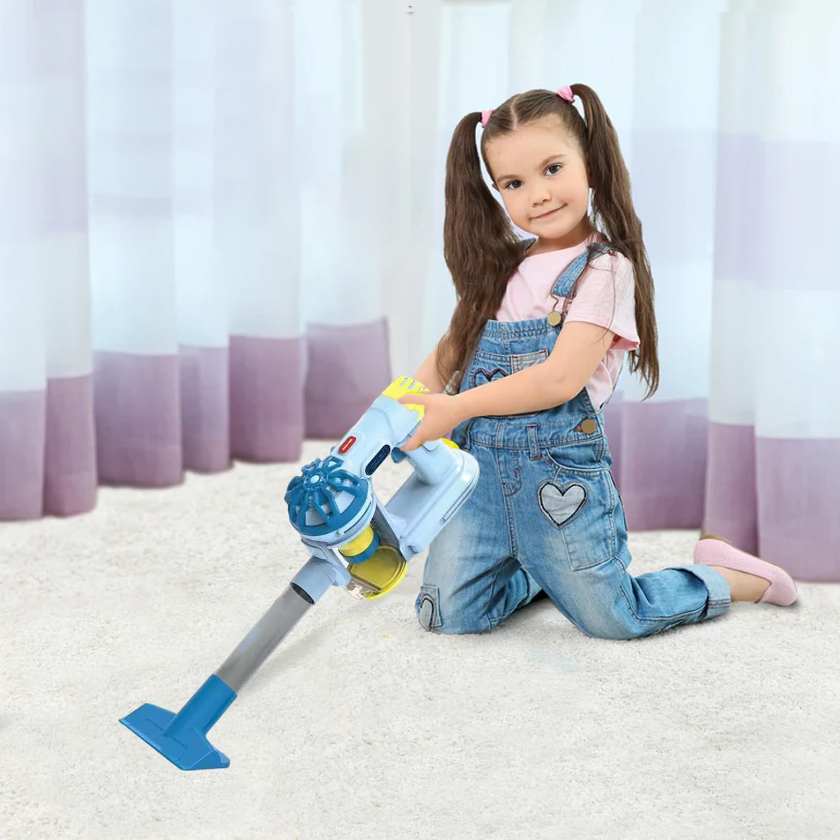 Aspirapolvere per Bambini Che Funziona Davvero, aspirapolvere Giocattolo Sicuro e Realistico, Staccabile, con Effetti sonori e aspirazione funzionante, Set di Pulizia interattivo per Bambini dai