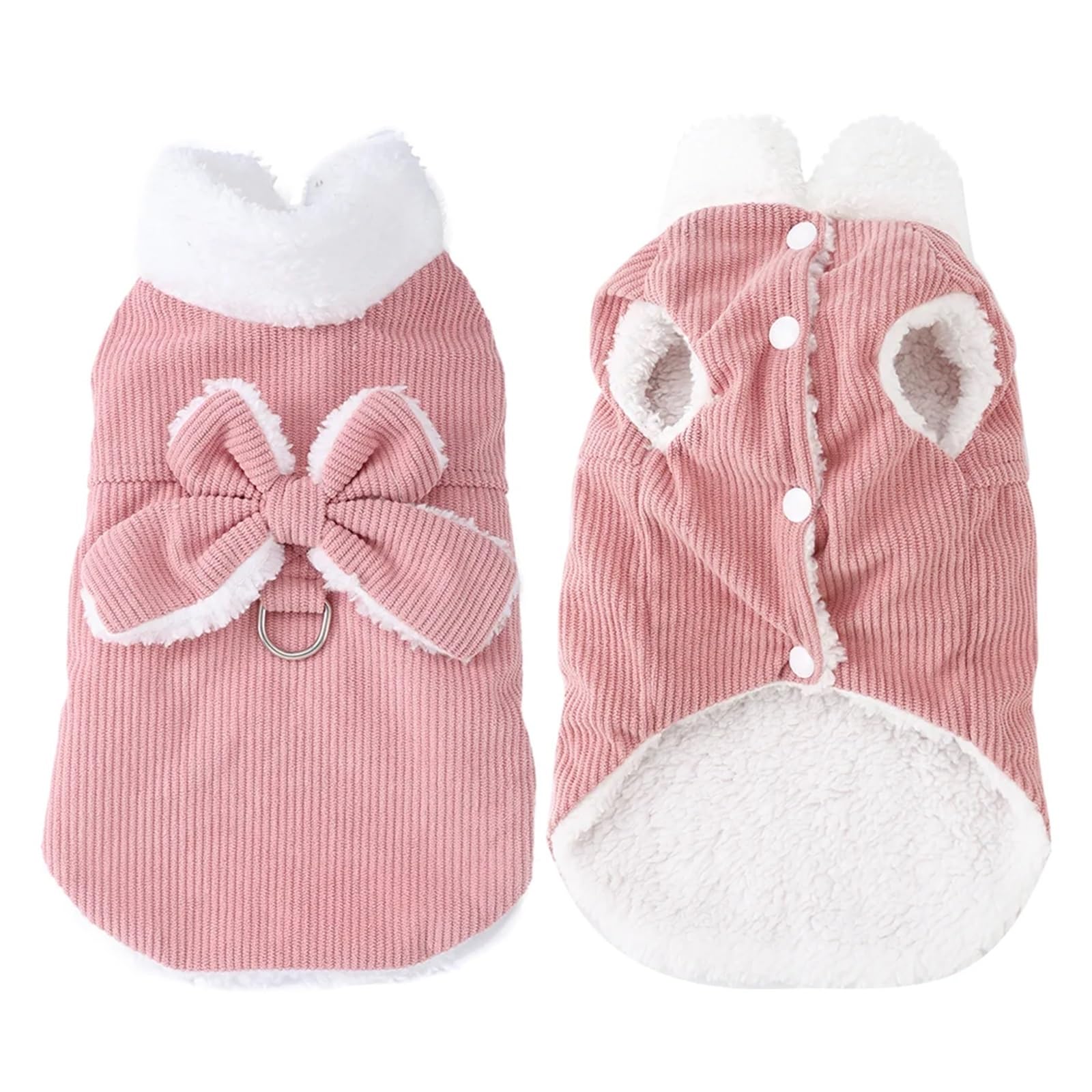 Bonito chaleco para mascotas con lazo desmontable | Ropa de otoño e invierno para razas pequeñas y medianas, chaqueta cálida para gatos Sphynx con anillo en D (gris, L)