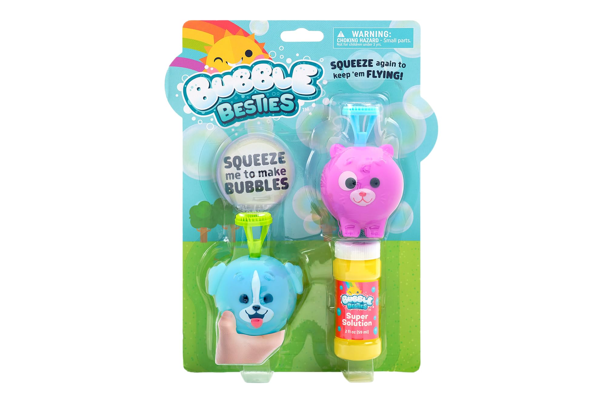 Chuckle & Roar - Bubble Besties - Fun and Colorful Characters - Soft and Washable - Fun in The Outdoors or in The Pool - Squish to Blow Bubbles - Ages 3 and Up