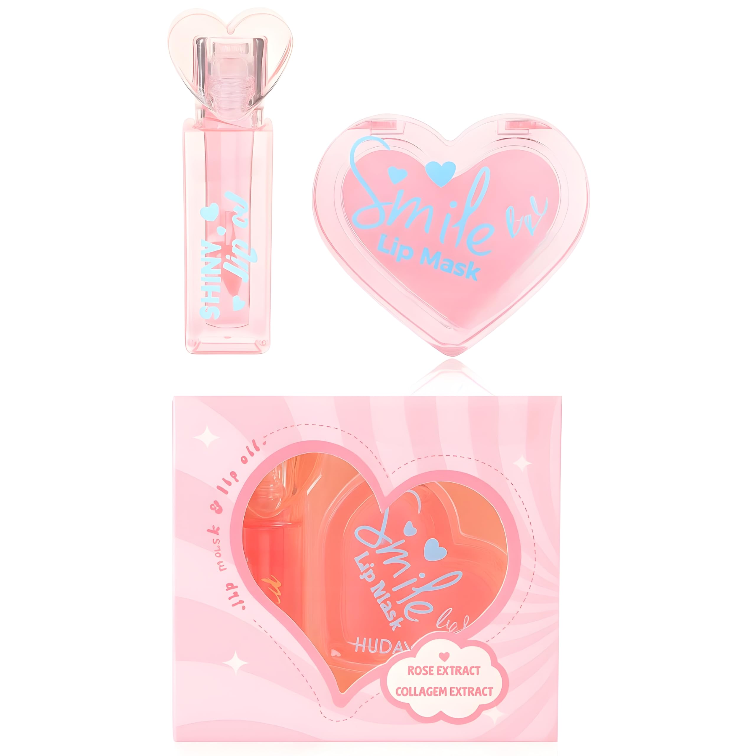 Bajajbeautyshop Lip Mask & Lip Oil Combo Pack | 2 in 1 Korean Lip Treatment with Shea Butter, Collagen & Rose Extracts | Hydrating, Repairing & Plumping Overnight Lip Care 2