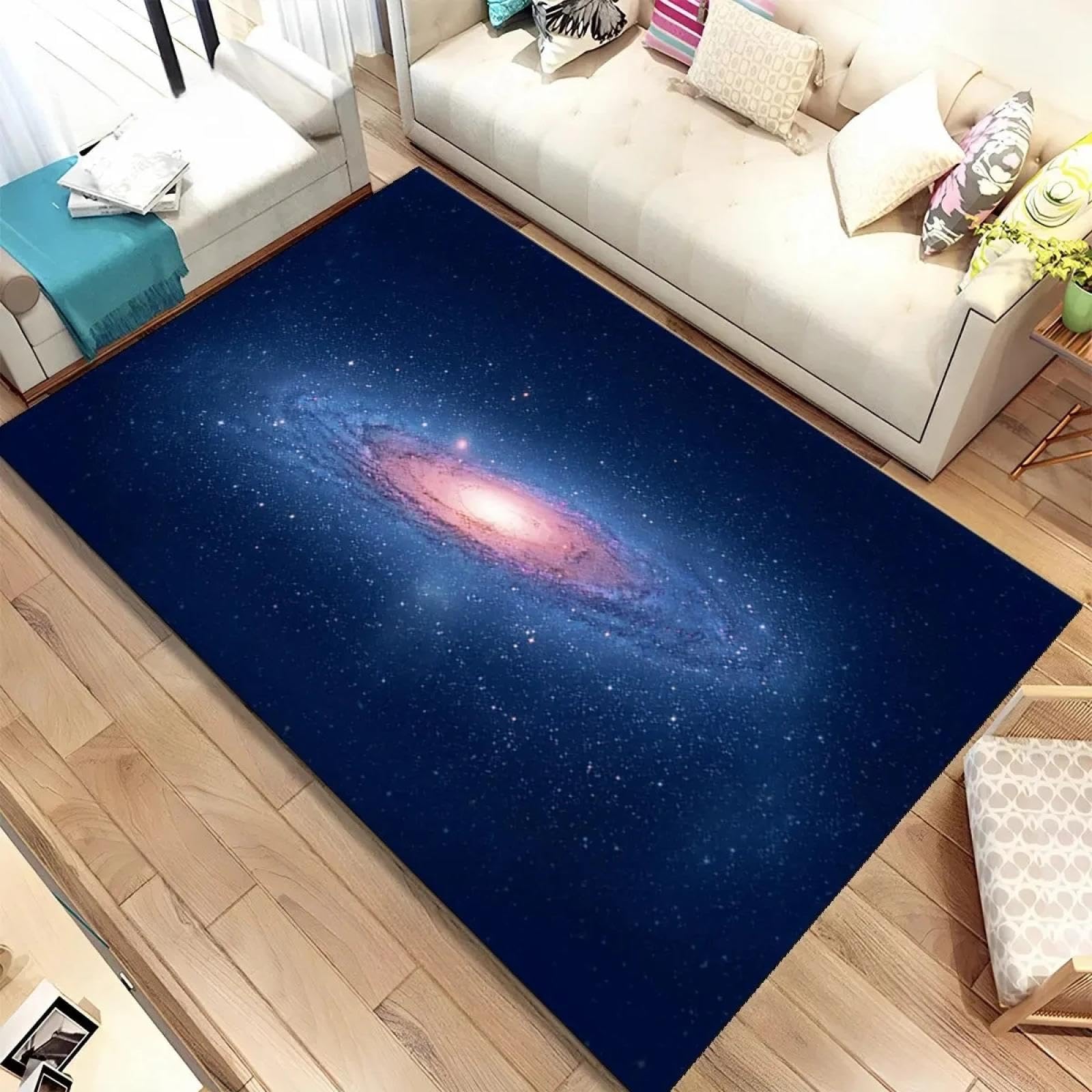 Tapis galaxie antidérapant 120x170cm anti-glisse espace univers pour salon