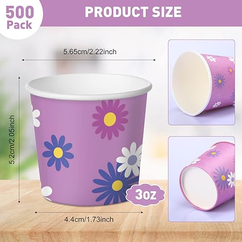 Miniatura 2 de Nuenen Paquete de 500 tazas de papel desechables de 3 onzas para enjuague bucal pequeñas, mini tazas de café expreso para bebidas calientes o frías,