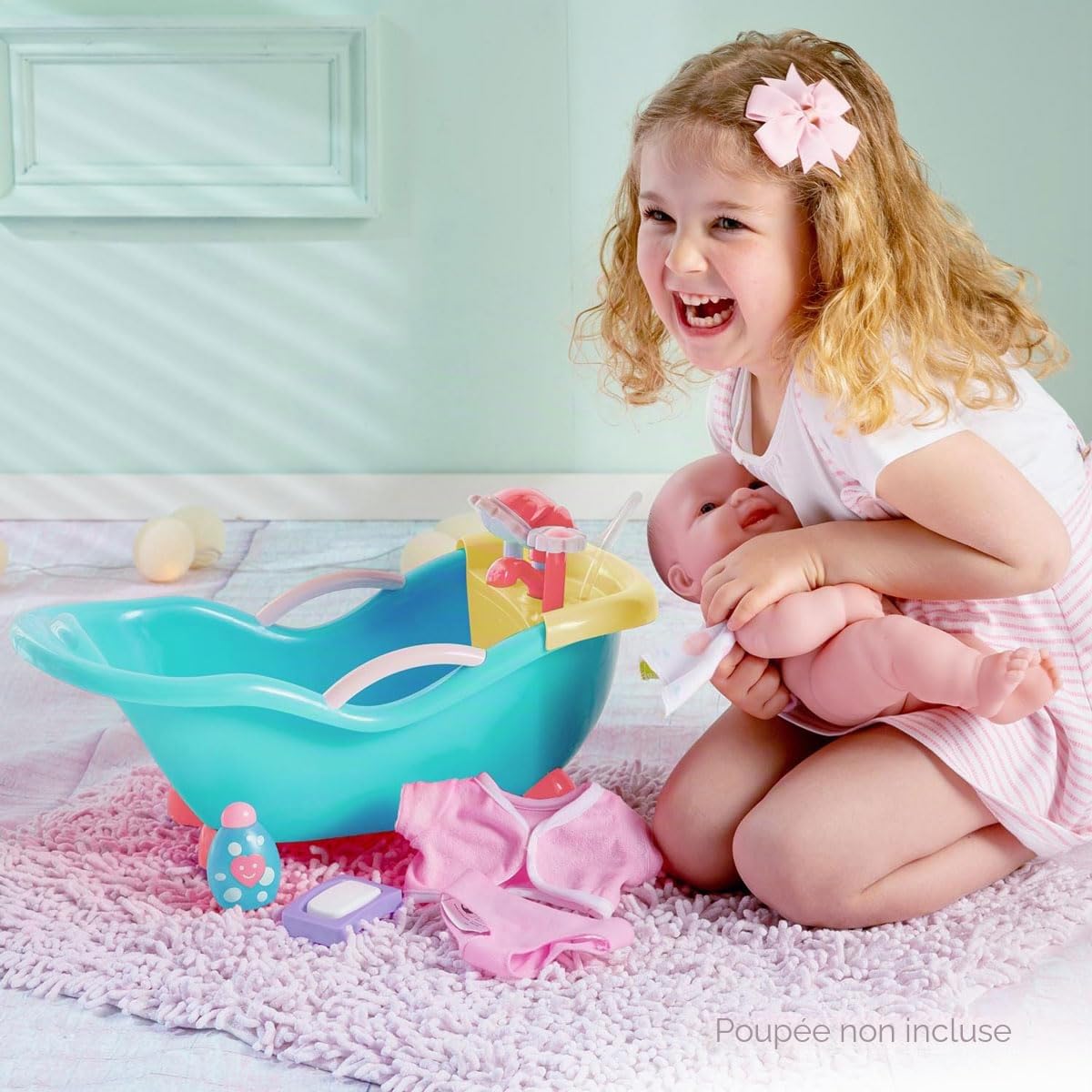 JC TOYS - for Keeps 25520 Flower Accessoires pour poupées de bébé, Couleur Bleue