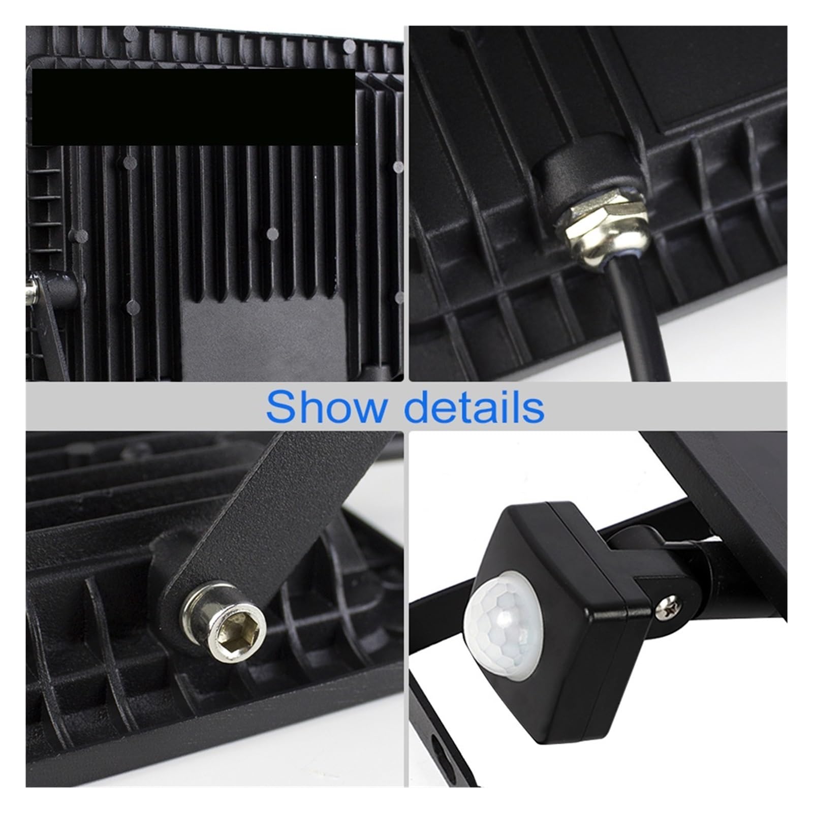 Czujnik Ruchu PIR LED Światło Halogenowe Zewnętrzne Warterproof Reflektory 100W 50W 30W Reflektor Ścienny Oświetlenie Zewnętrzne,RozśWietl Szerszy Obszar(Warm light-3000K,50W)