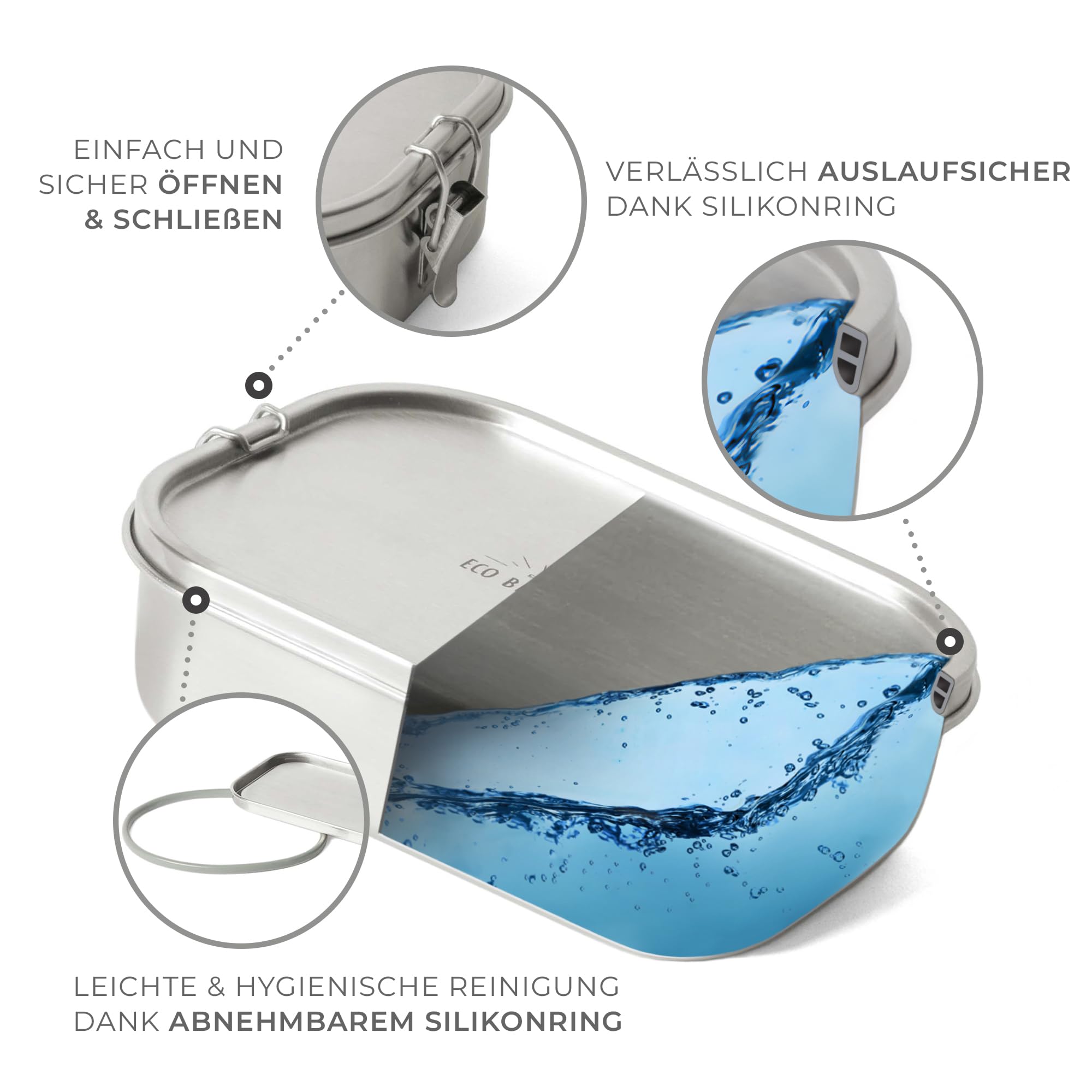 Bento Flex+ | Fiambrera de Acero Inoxidable a Prueba de Fugas con Separador Flexible | 1400 ml