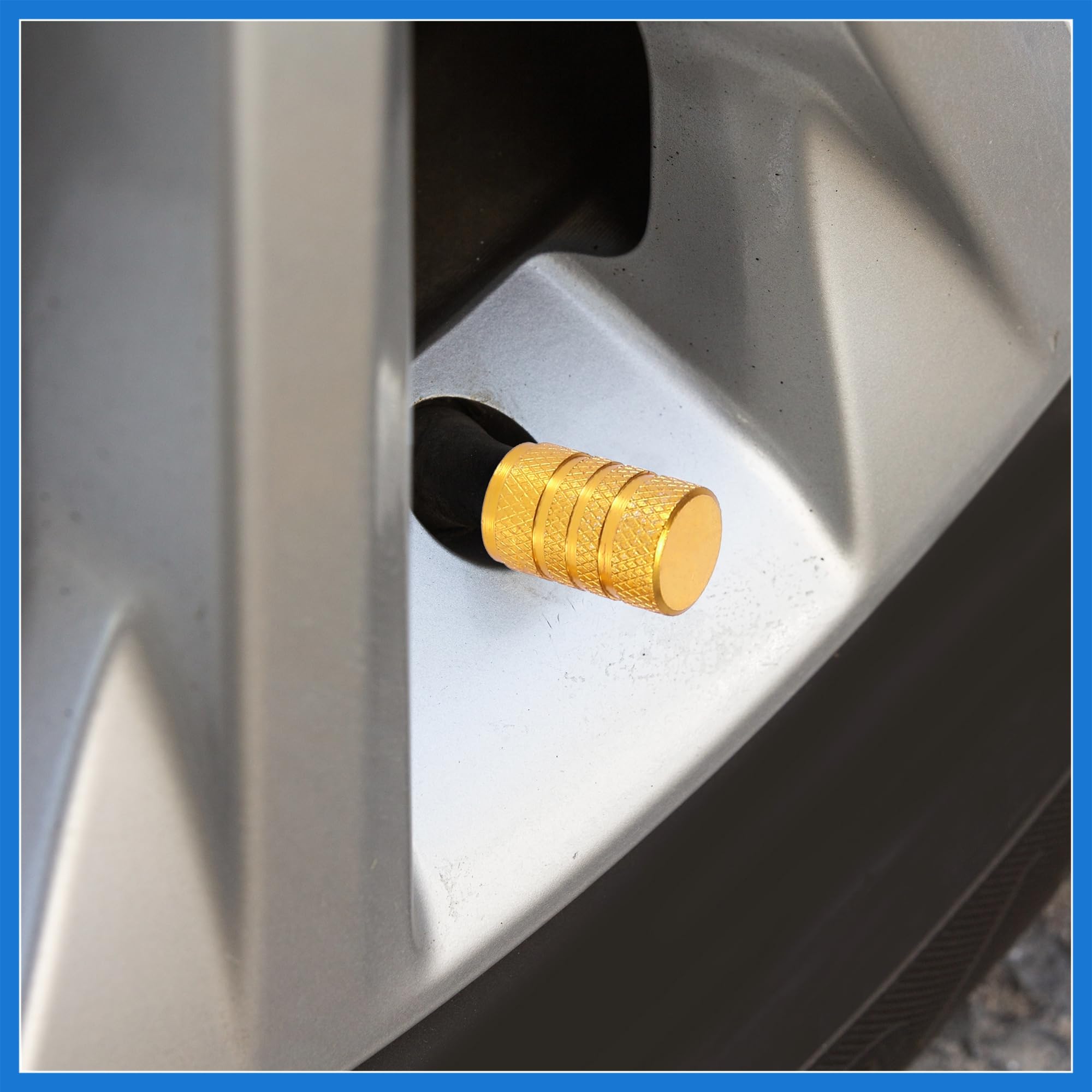 4pcs Round Car Tire Valve Stem Caps Tire Valve Dust Covers 7mm Universal Yellow Auto Accessories — view 2