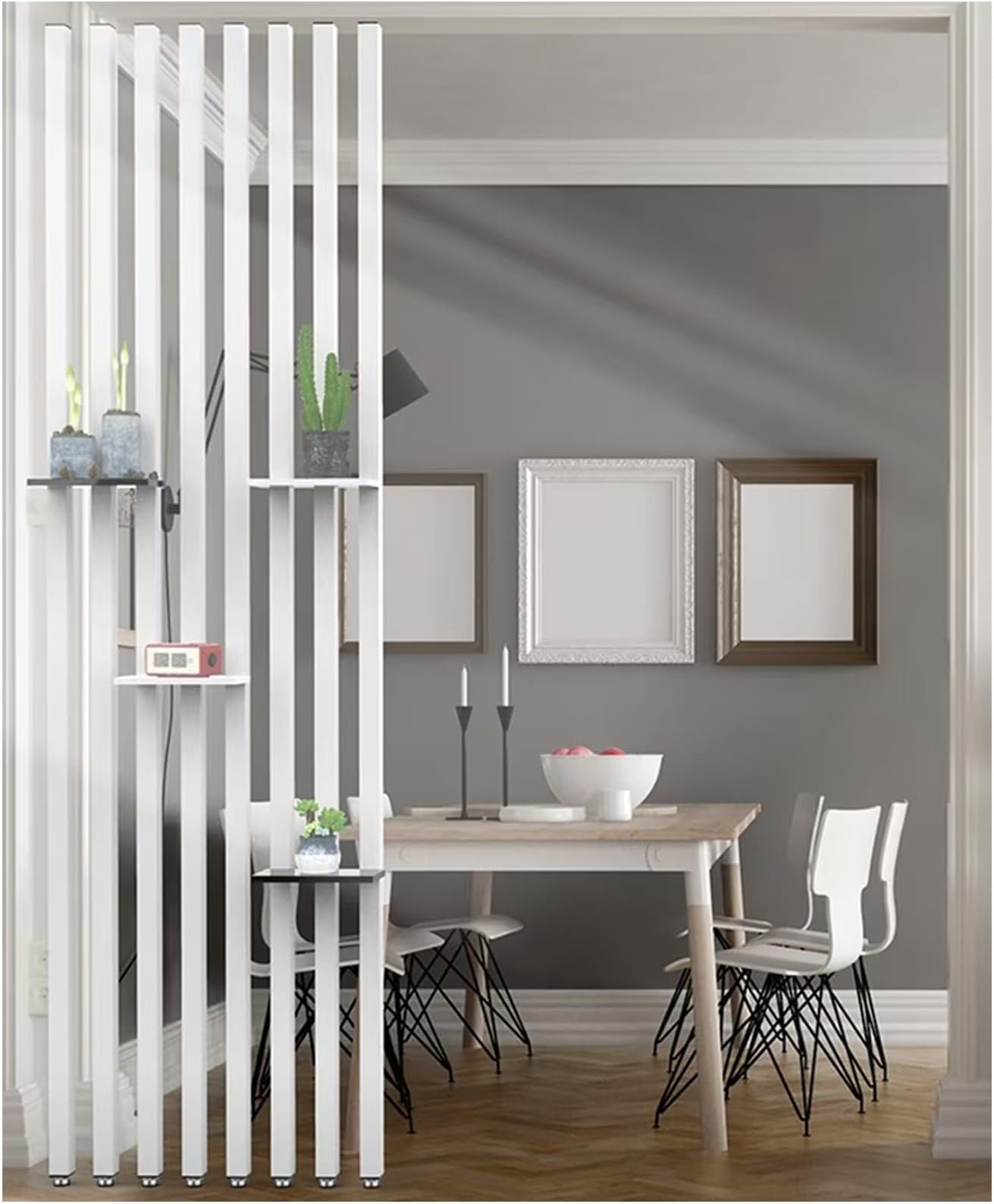 Entrance Hall Partition Screen Column Floor to Ceiling partition Post Wall Room Divider, Privacy Screens Entrance Restaurant Office Hollow Decor Column.(6root,190cm/74.8in/6.23ft)