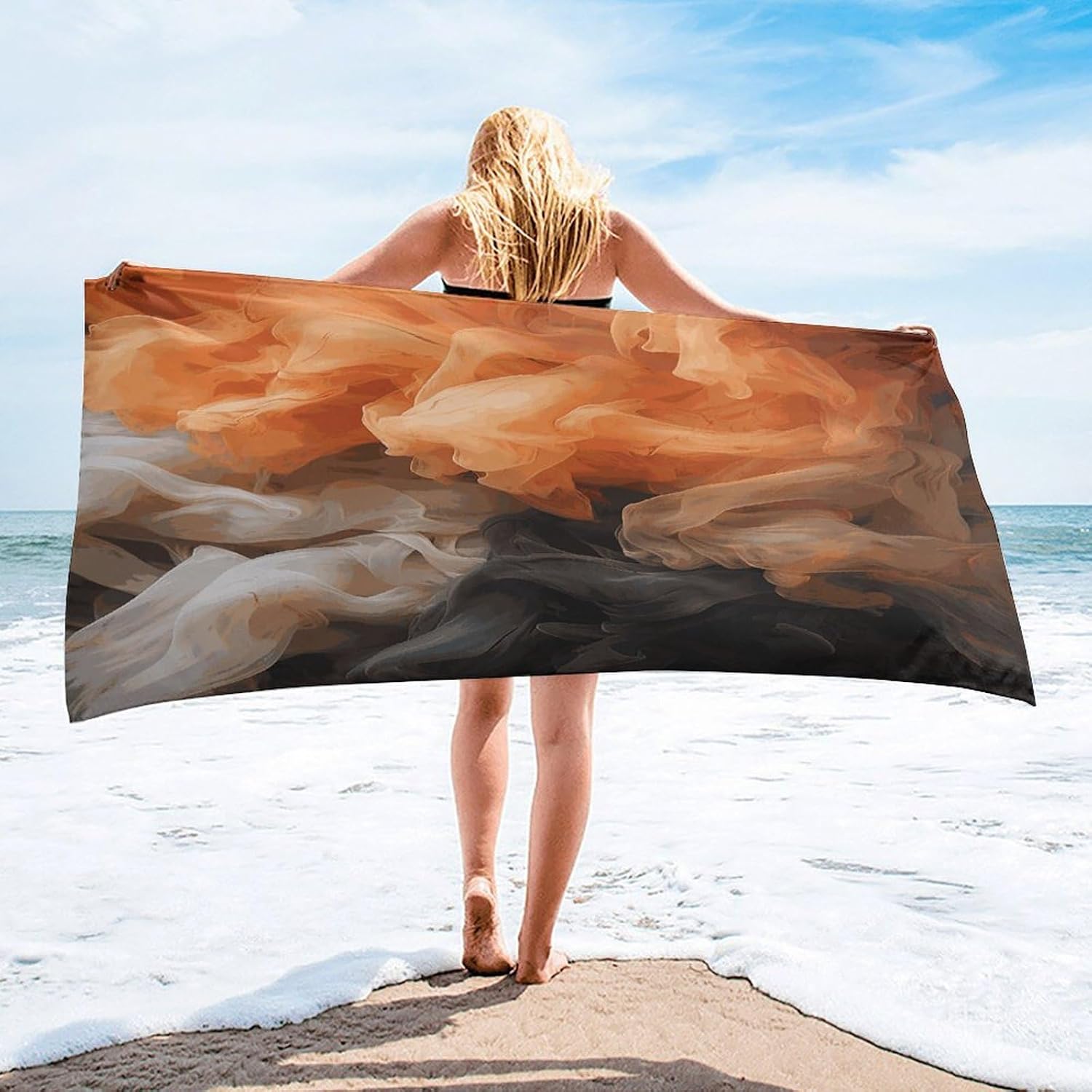 Close-Up of Smoke Towel Vacation Accessories Essentials Soft Lighterweight，Bath Towel for Adults Women Men，Bath Towels Gift for All Occasions, Machine Washable.