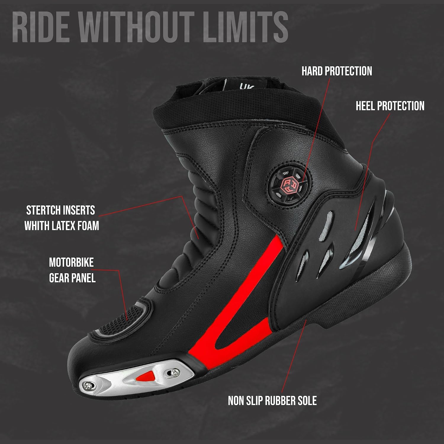 Waterproof Motorcycle Boots for Men CE Certified (EN 13634) – Genuine Leather Riding Shoes with YKK Zipper, Anti-Slip Sole