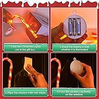 Vista 32 de Paquete de 3 luces de Navidad para ventana con temporizador, funciona con pilas, árbol de copo de nieve iluminado blanco con forma de estrella LED