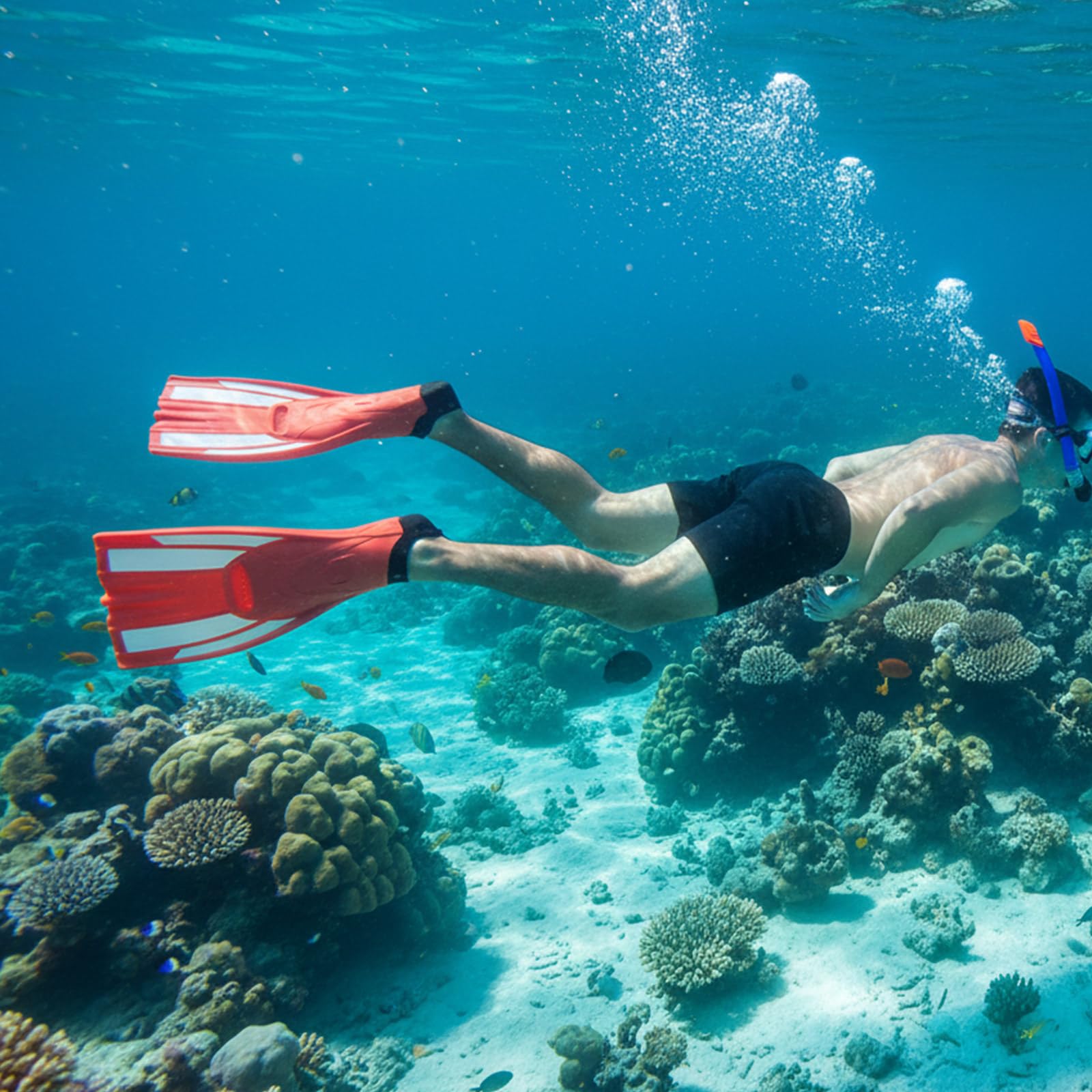 Kinder Schnorchelflosse, Starter Schwimmtrainingsausrüstung, Schwimmflossen, Komfortables, Flexibles Tauchen, Schwimmtraining