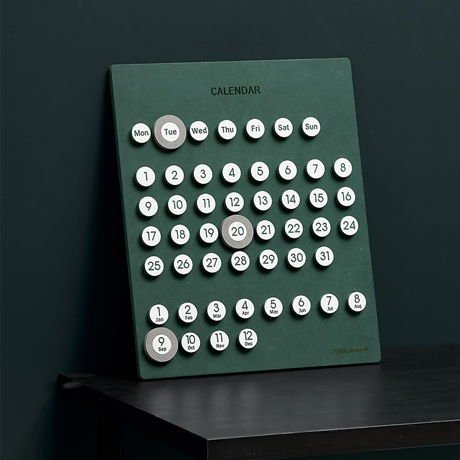カレンダー・スケジュール Ring a Date Perpetual Wall Calendar Modern Ring-A-Date Perpetual Wooden Wall Calendar With Extra Rings
