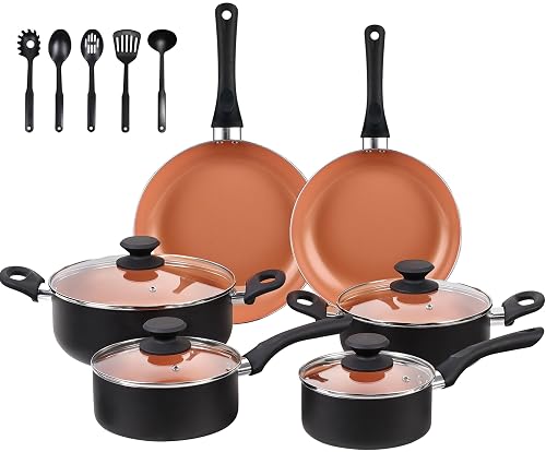BECIGAR Ceramic Pots Pans Set 15PCS product photo (Cookware & Knives) — ScooterReviewPro review
