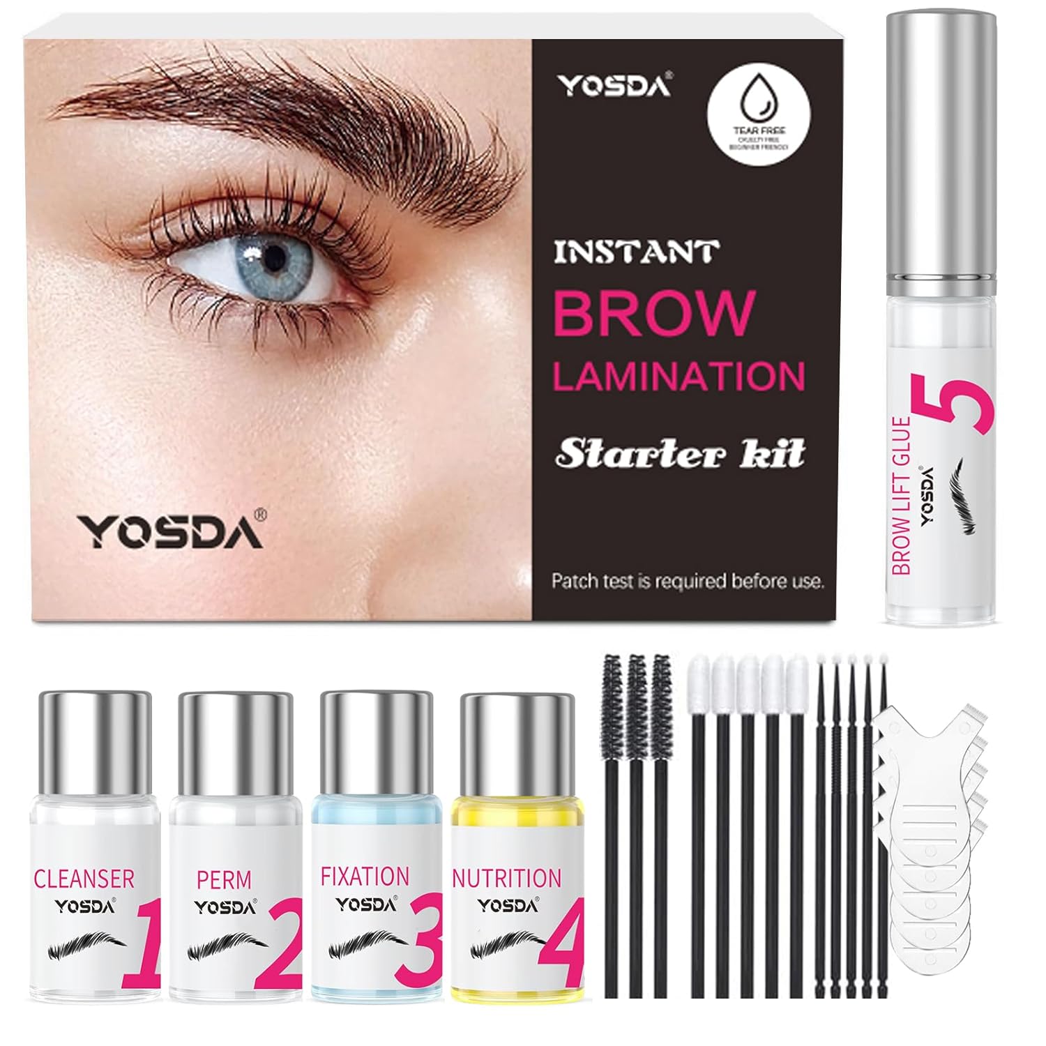 Brow Lamination Kit, KERATIN Eyebrow Lamination Kit Professional DIY Brow Lift Styling Kit For Fluffy Thicker Eyebrows, Instant Quick Perm For Brows Growth 8-weeks for Salon,Home Use
