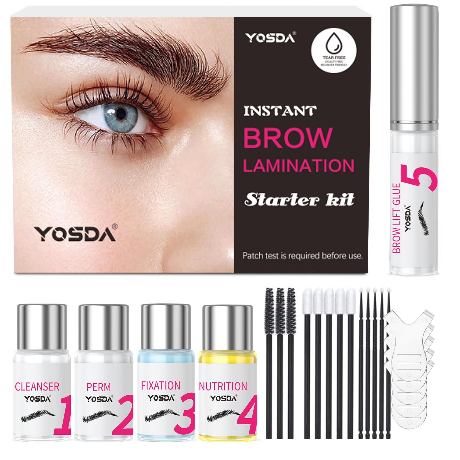 Brow Lamination Kit, KERATIN Eyebrow Lamination Kit Professional DIY Brow Lift Styling Kit For Fluffy Thicker Eyebrows, Instant Quick Perm For Brows Growth 8-weeks for Salon,Home Use