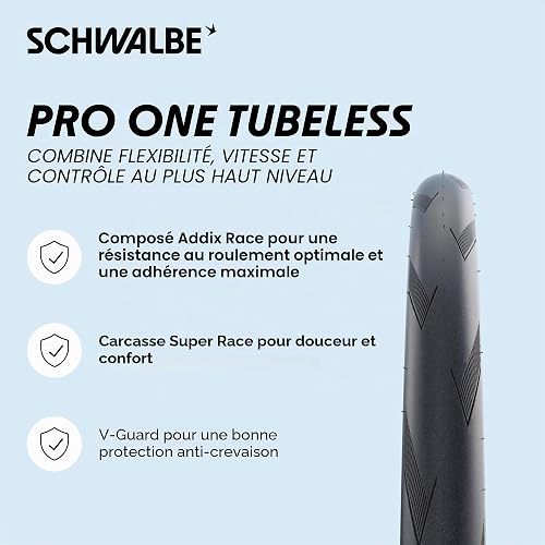 Schwalbe Pro One Pneu Unisex-Adult, Noir, 700x25 - 2