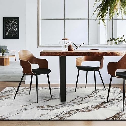 Miniatura 5 de LUXE WEAVERS Alfombra abstracta de mármol marfil 4x5