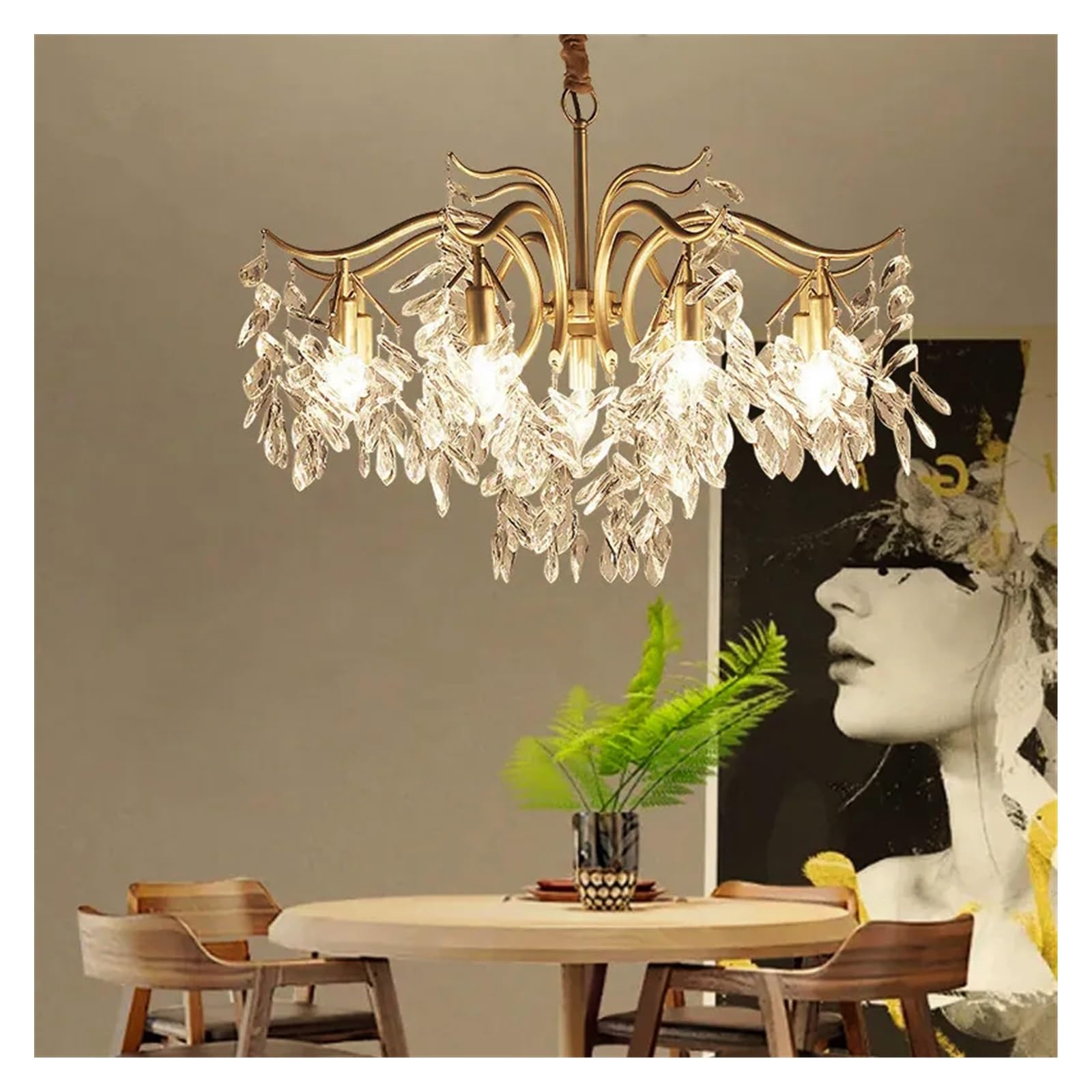 Décoration intérieure brillante grâce au grand lustre de plafond LED en cristal