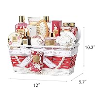 Vista 8 de Regalos para el día de San Valentín para mujeres, juego de 19 cestas de regalo de lujo de rosas y cerezos en flor de spa, juego de regalo de baño