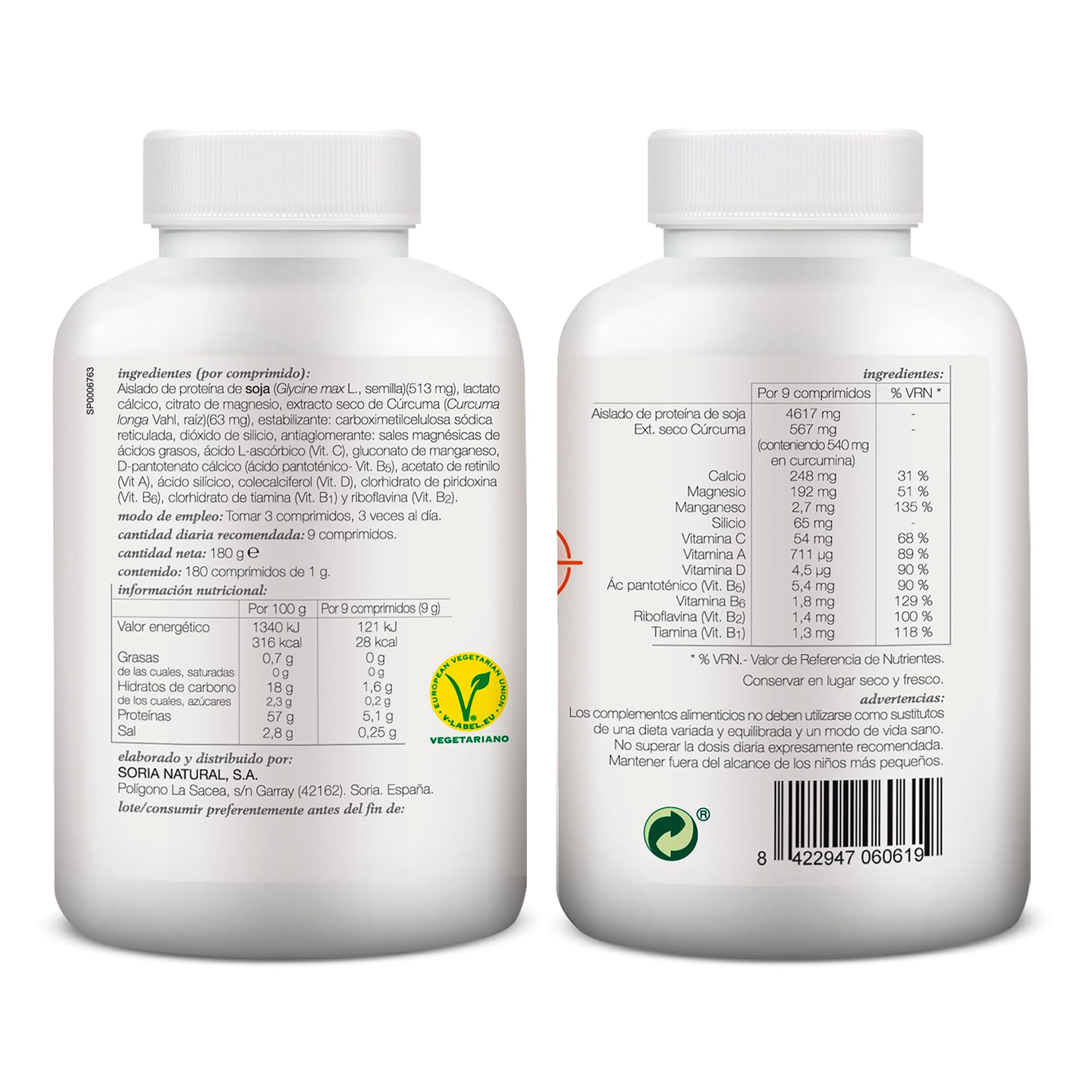Soria Natural MINCARTIL REFORZADO COMP 180 COMP (Paquete de 2)