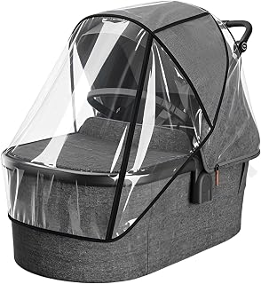 Bassinet Rain Cover Compatible with UPPAbaby Bassinet V3, Waterproof Breathable Weather Shield with Zipper, All-Weather Protection from Rain, Wind, Dust & Snow