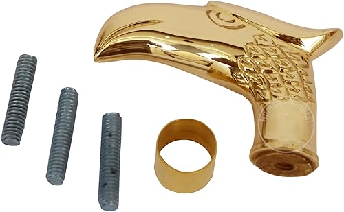 Mango de bastón vintage con mango de cabeza de águila de latón fundido con varilla de conector exterior