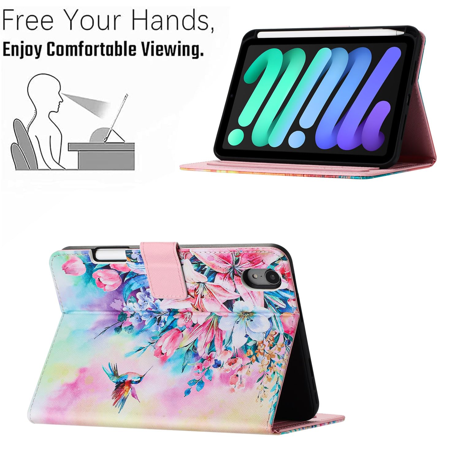 Amazon.com: YUNHOTIC Case for iPad mini 7 A17 Pro & iPad mini 6