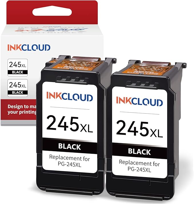 INKCLOUD Compatible 245XL Black Ink Cartridges Replacement for Canon PG 243 PG245