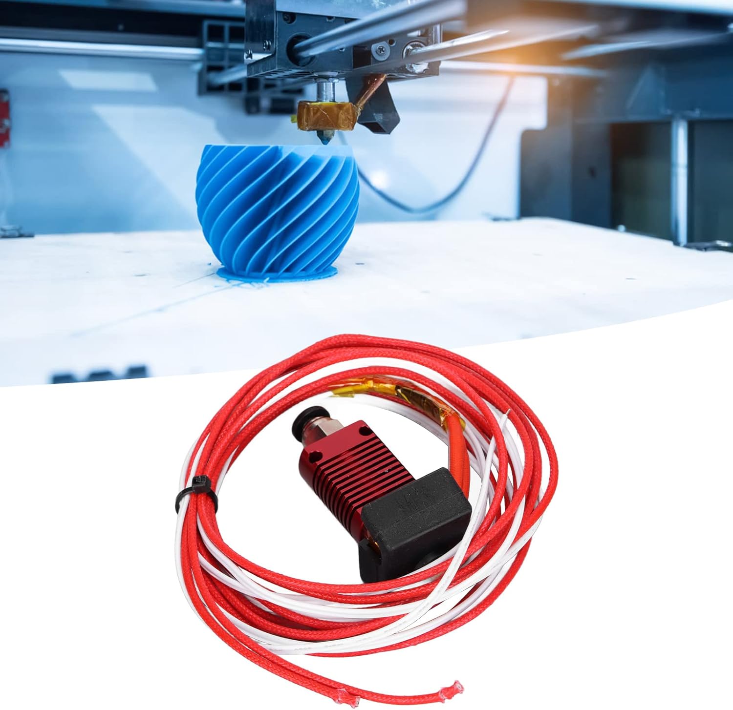 review YYOYY 3D Printer Hot End Kit, 3D Printer Nozzle Parts Pluggable Thermistor Silicone Cover 3D Printer Extruder Hot End Kit 12V, 3D Printer Parts and Accessories