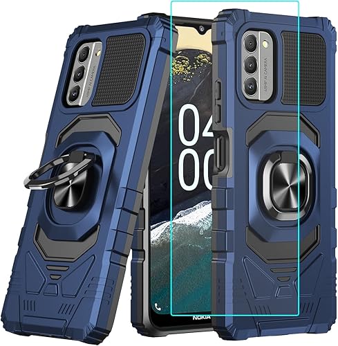 Funda para Nokia G310 con protector de pantalla, funda magnética para Nokia G310, soporte de anillo de automóvil esmerilado, parte trasera de