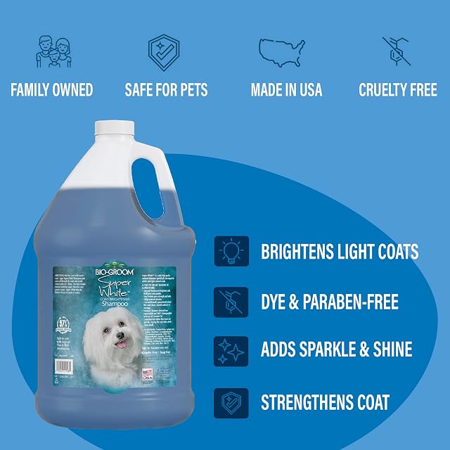 Foto 2 de 6 de Bio-groom Champú súper blanqueador para perros, champú blanqueador para mascotas