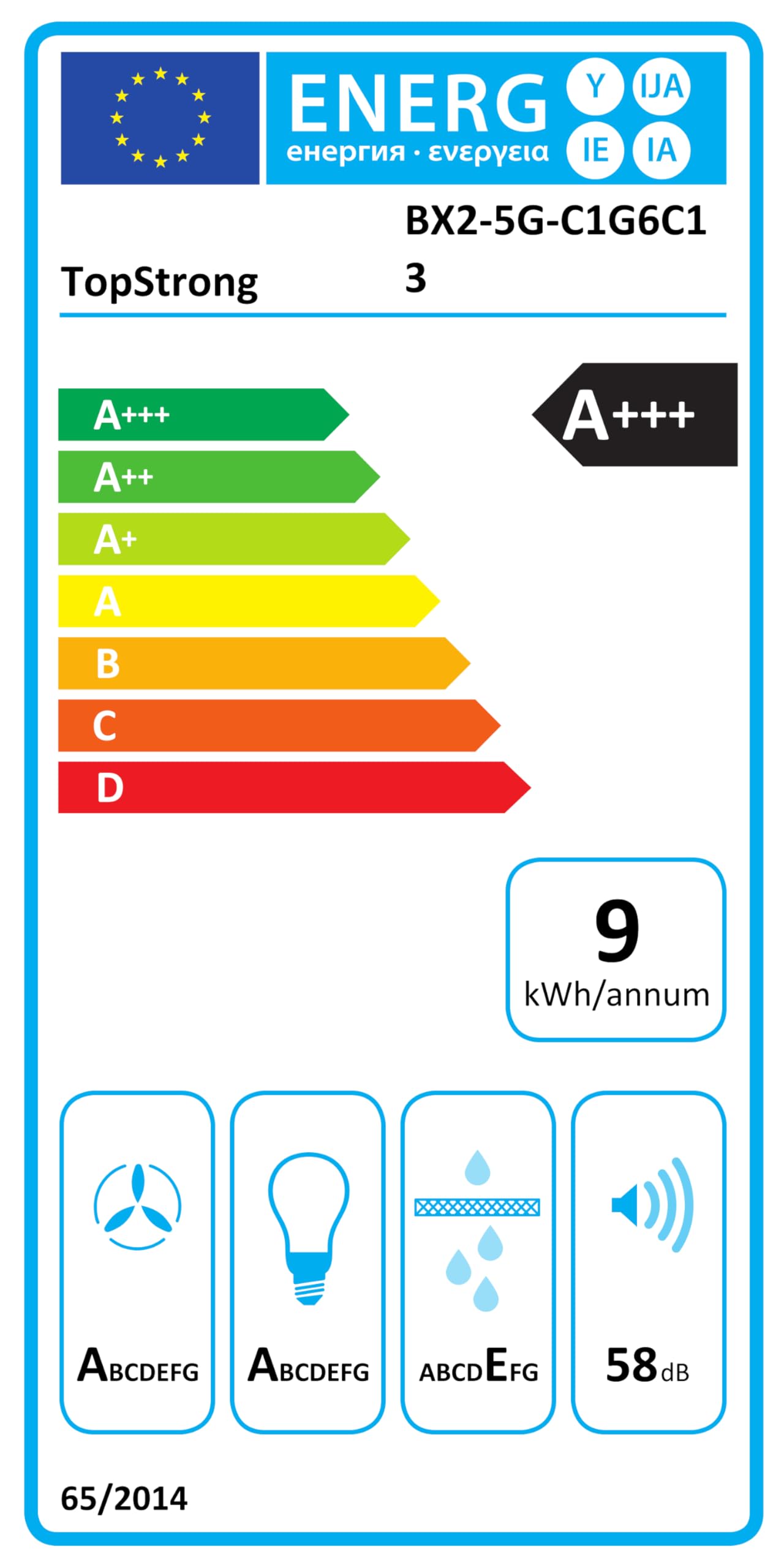 TopStrong Dunstabzugshaube 60cm, A+++ Abzugshaube Umluft/Abluft mit 450 m³/h, Wandhauben Inkl. Aktivkohlefilter, Leise Kopffreihaube mit LED-Beleuchtung, 3 Stufen + Booster Touchscreen, Schwarz Glas