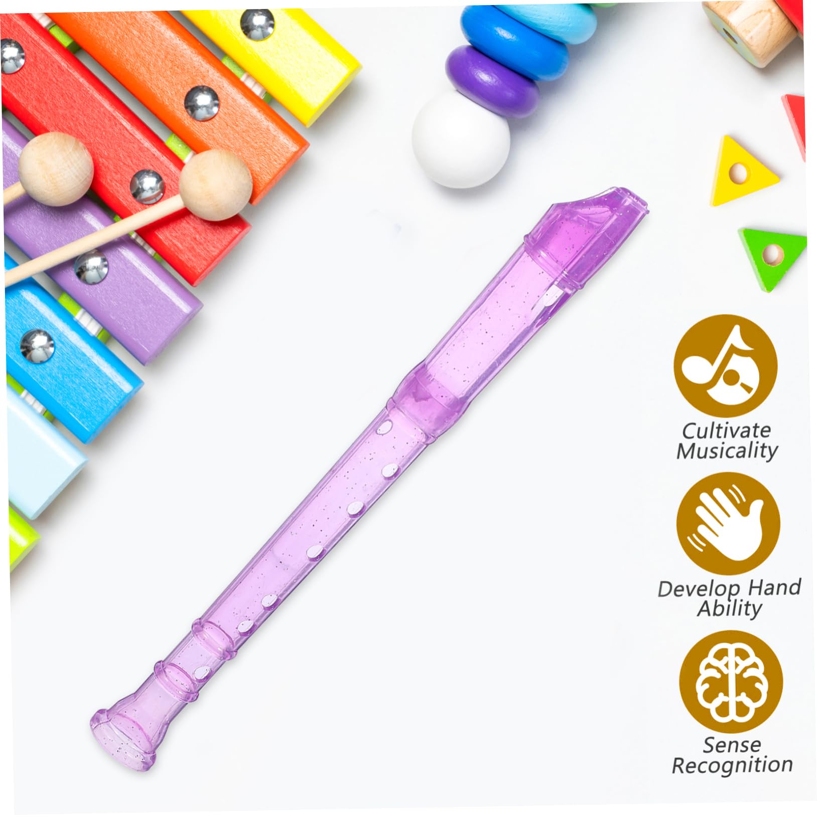 KESYOO Abs Transparent Soprano Recorder Flute Safe Music Instrument for Beginners for Learning Playing Random Color Random Color