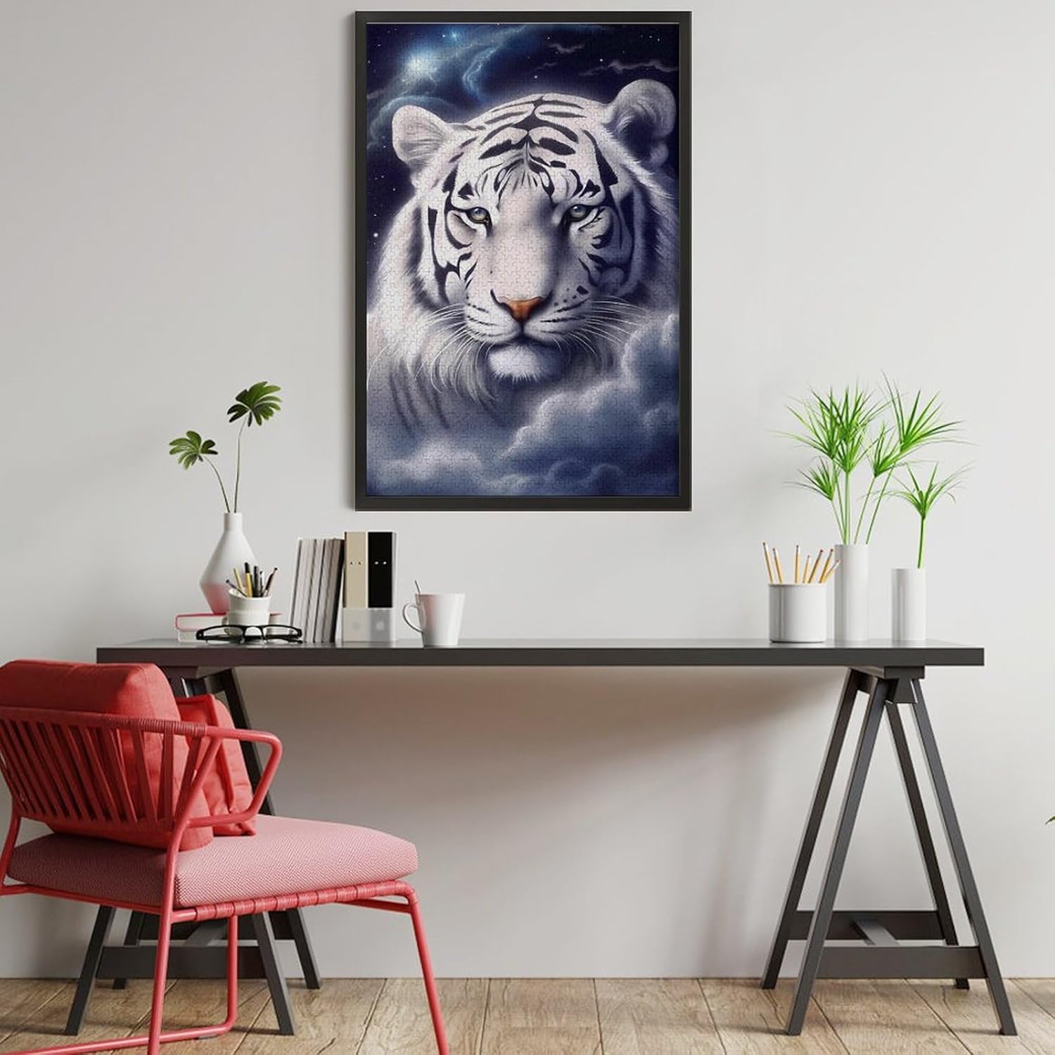 Tiger Stars Cloud Funny Wooden Jigsaw Puzzle Vertical Picture Puzzles Gifts for Women Men 300/500/1000 Pieces