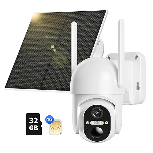 Immagine del prodotto NUASI 4G LTE Telecamera con SIM e 32G SD Scheda, 2K 360° PTZ Telecamera Senza Fili